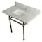 Kingston Brass 36X22 Marble Vanity Top W/ Brass Feet Combo, Marble/ Nickel KVPB3630MBSQ8 - alternate 1